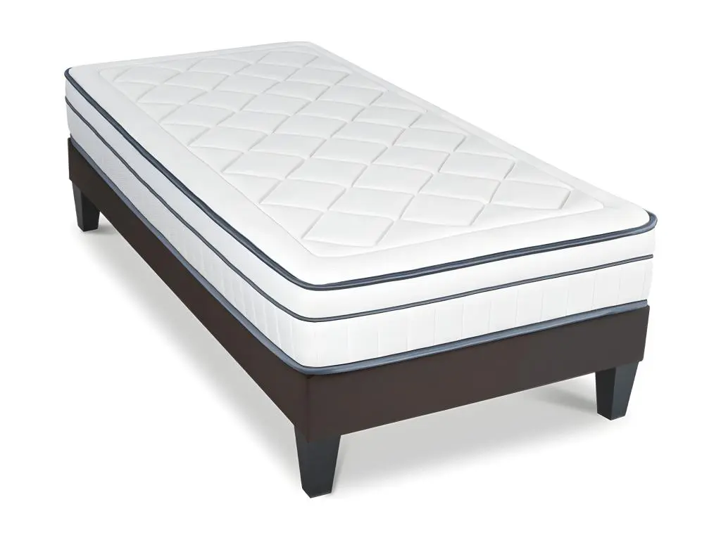 BELLECOUR LITERIE | Ensemble BARTOLDI 90x190 cm | Matelas Ressorts ensachés + Sommier Bois | Ferme