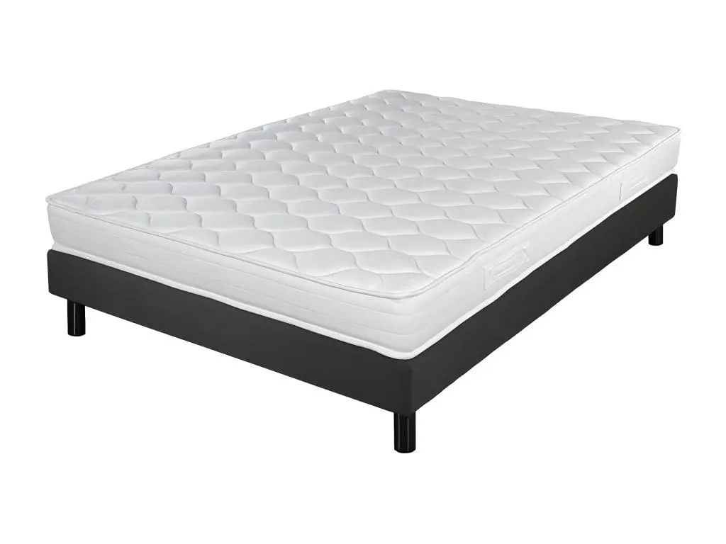 Sommier+ Pieds+Matelas Newkit Anthracite