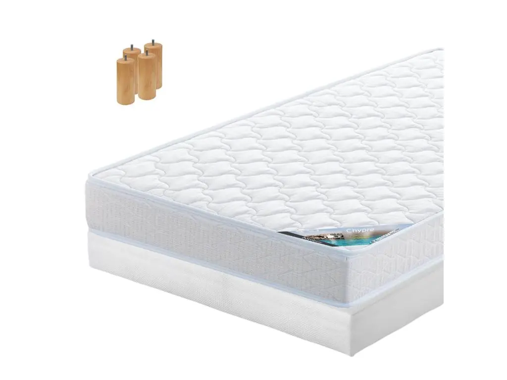 CHYPRE - Pack Matelas + Tapissier 140x200 + Pieds