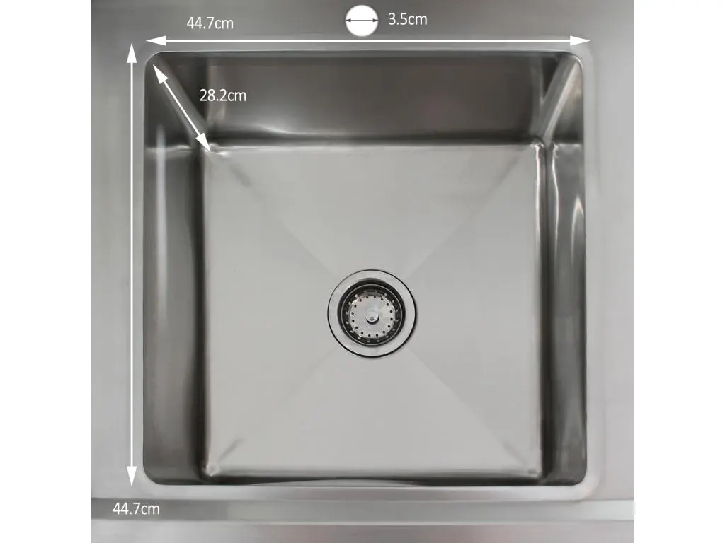 Évier de laboratoire en acier inoxydable Bol simple - Égouttoir à gauche