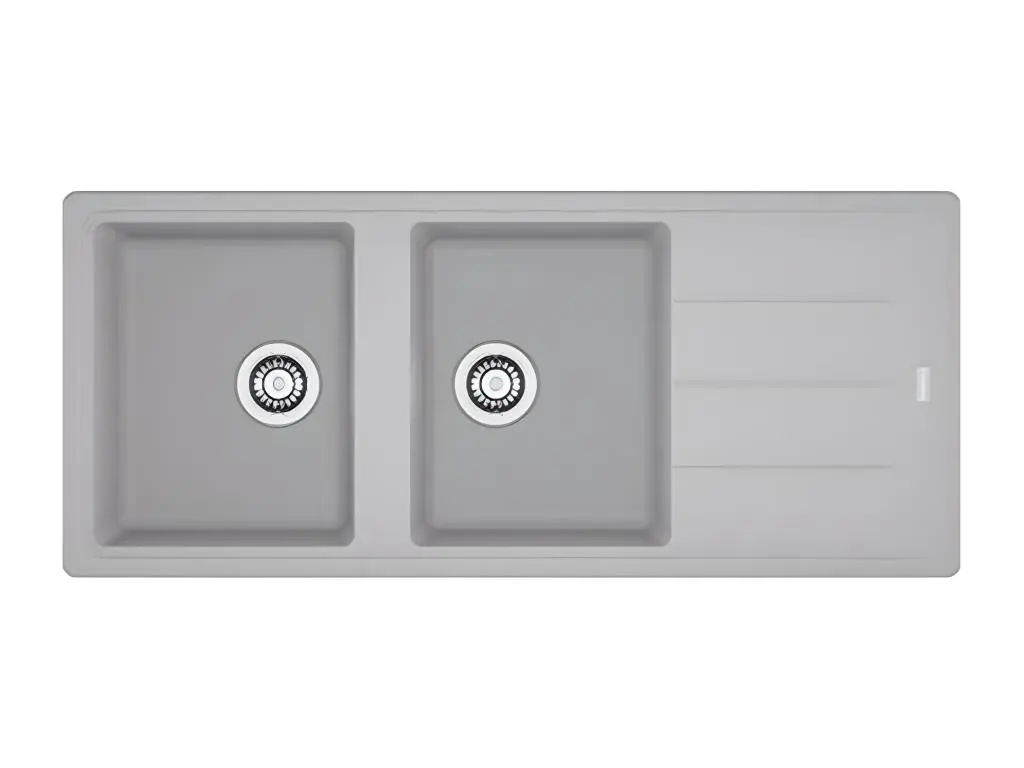 Franke - Evier à encastrer 2 cuves 1 égouttoir Basis - platinium
