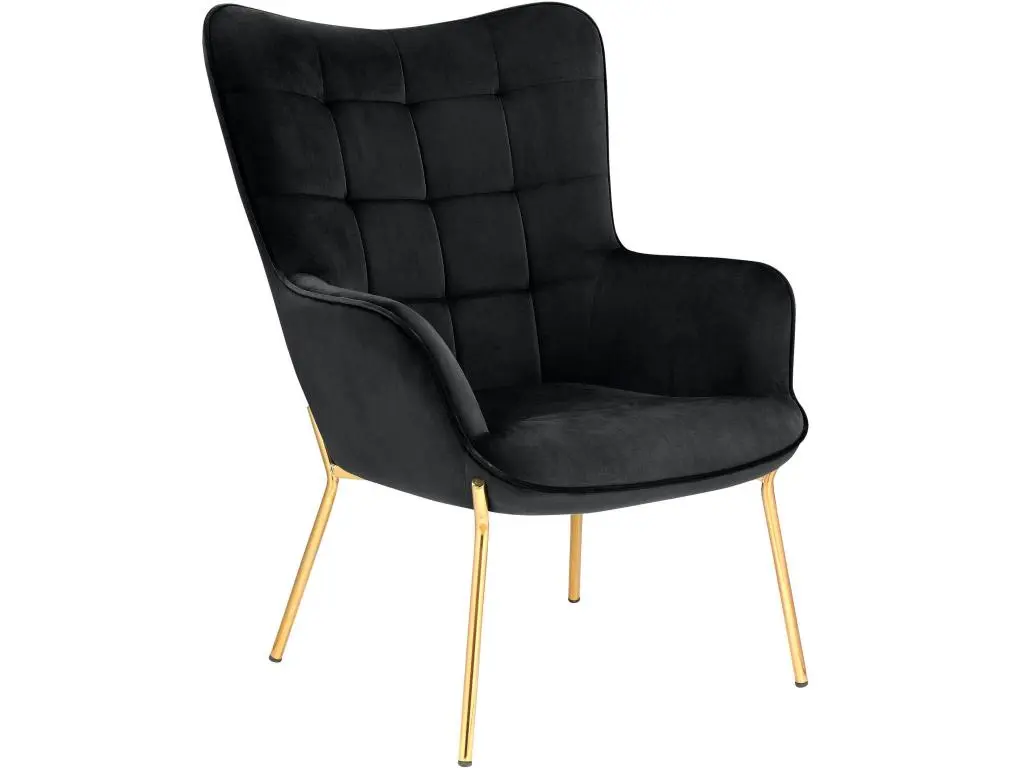 Chaise d'appoint rembourrée en velours noir