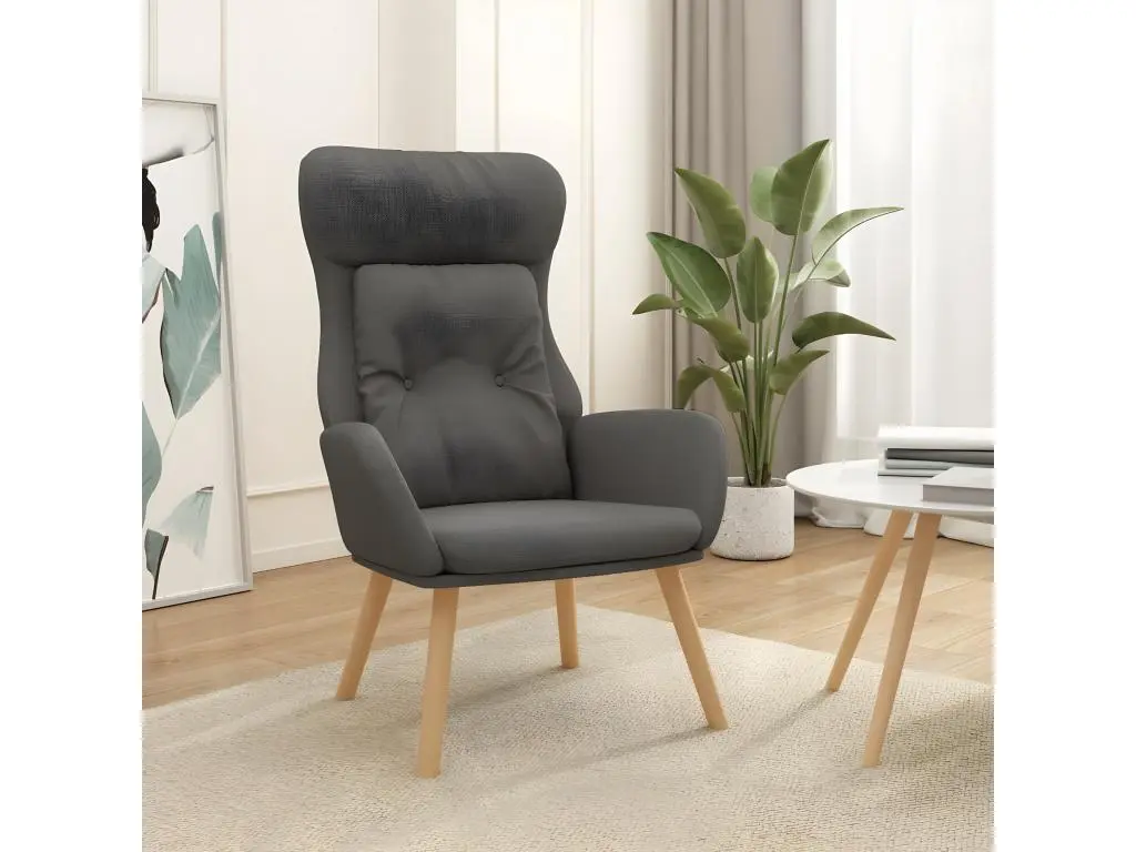 Chaise de relaxation Gris foncé Tissu