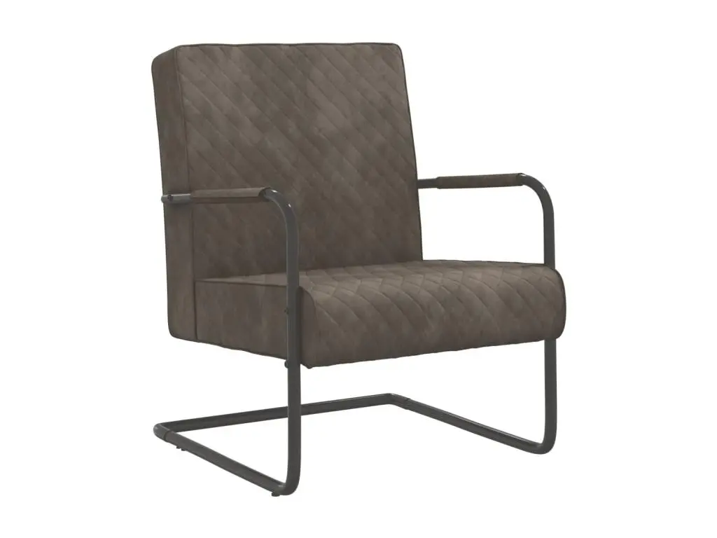 Chaise cantilever Gris clair Velours