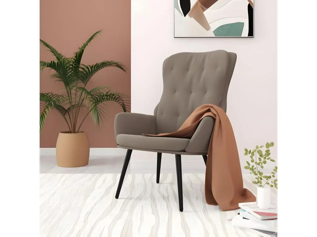 Chaise de relaxation Gris clair Velours
