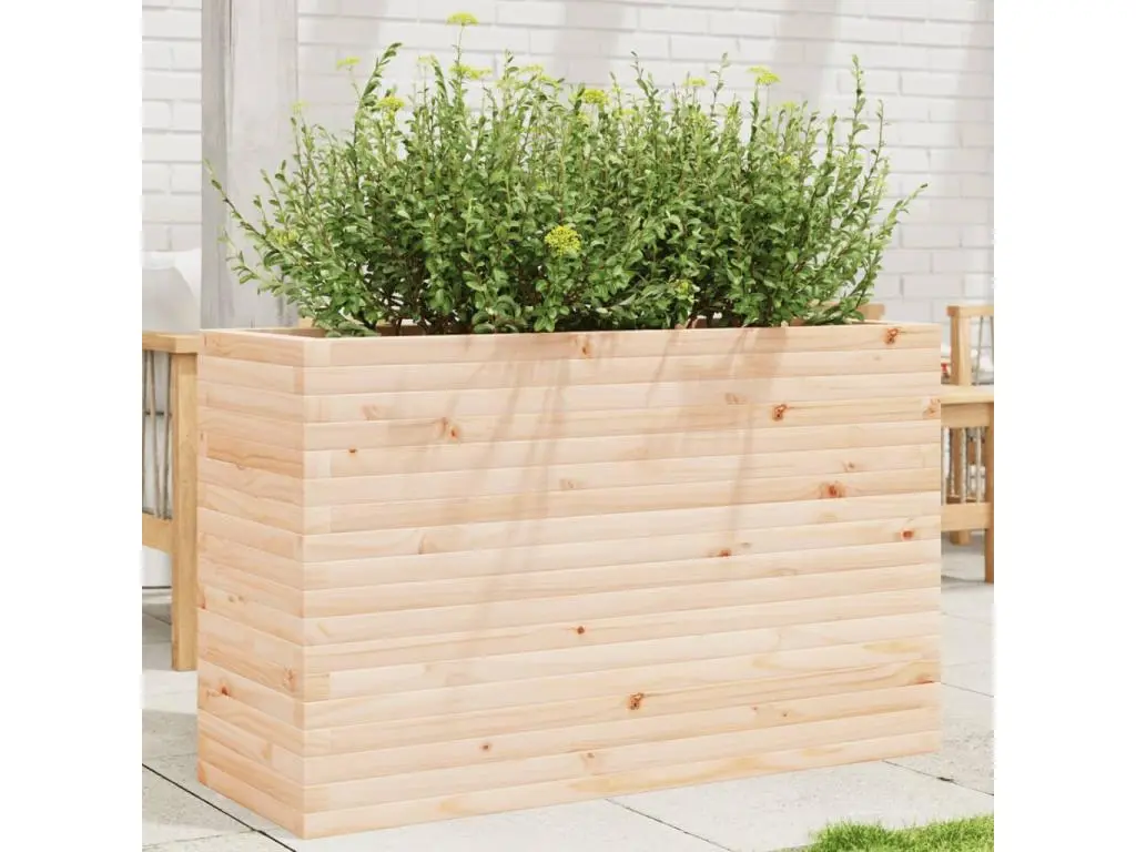 Jardinière 110x40x68,5 cm bois de pin massif