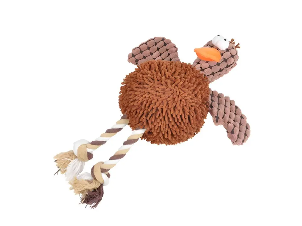 Peluche pour Chien "Canard" 28cm Marron