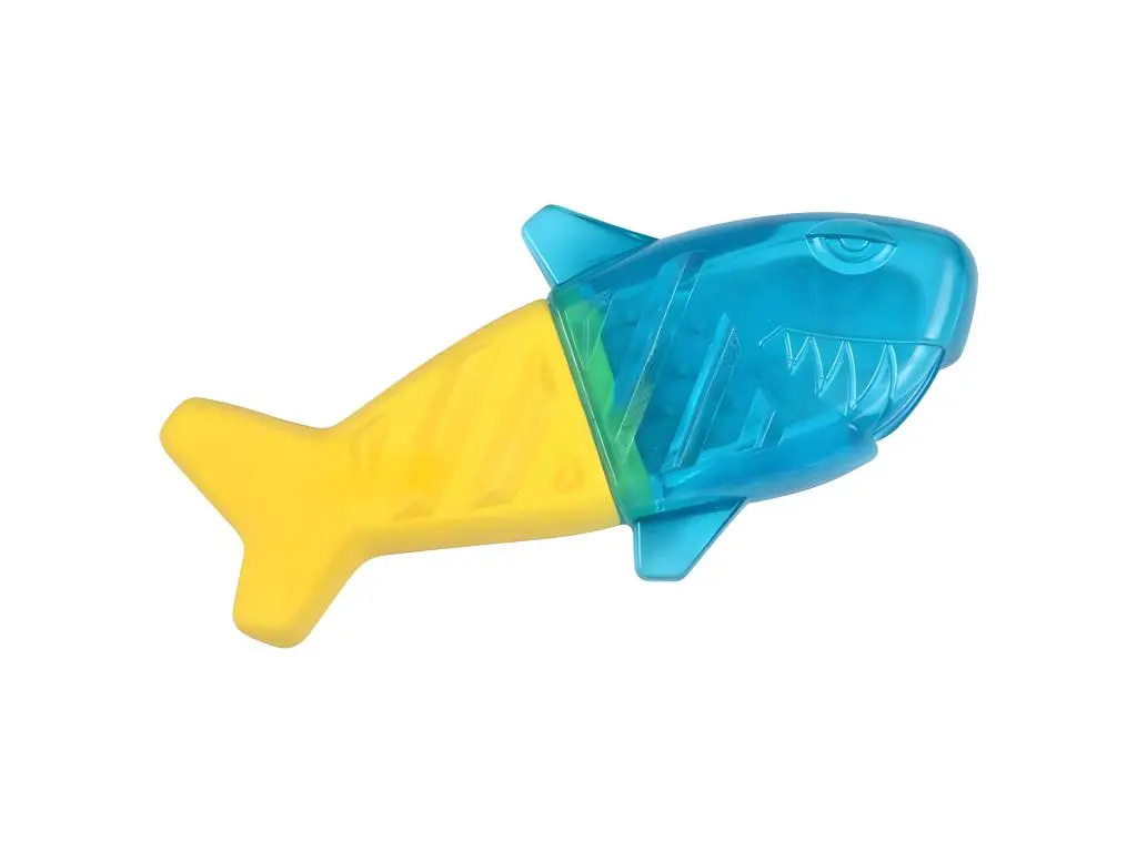 Jouet pour Chien Givré "Requin" 18cm Bleu & Jaune