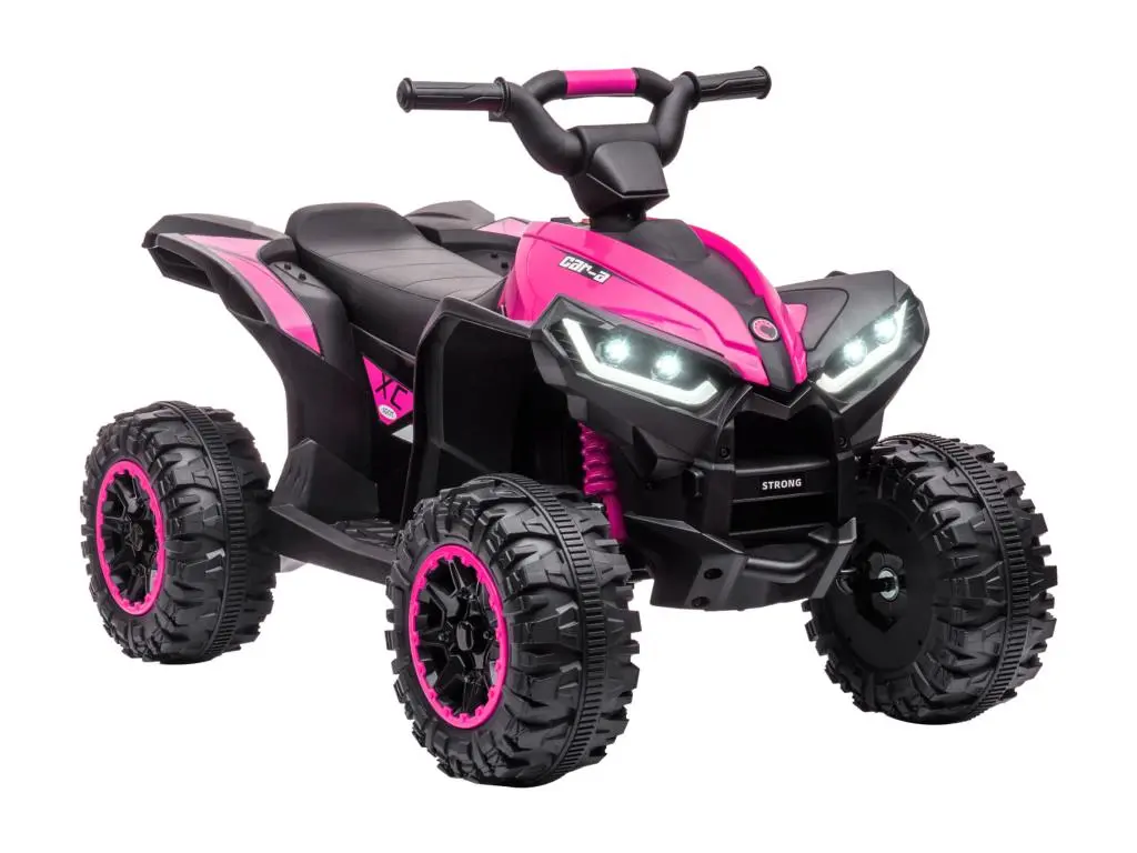Quad buggy électrique enfant 12 V 3 Km/h max. effets lumineux et sonores rose noir