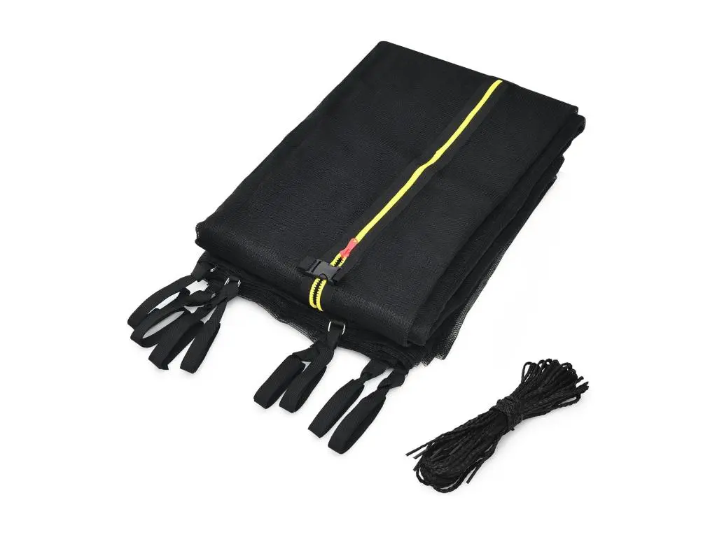 Filet de Sécurité pour Trampoline Ø305 cm Fermeture Eclair Double et Boucles de Protection, Filet de Remplacement pour Trampolines pour 6 Poteaux Intérieur/Extérieur
