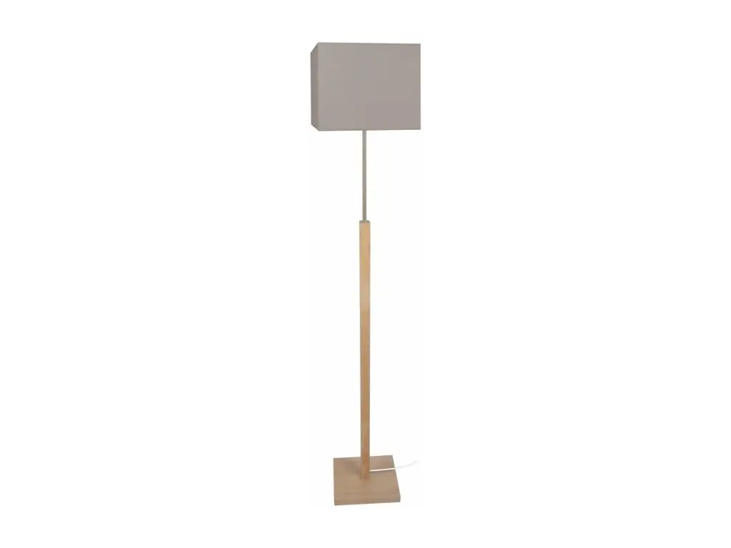 FRIGGA - Lampadaire droit bois naturel et taupe