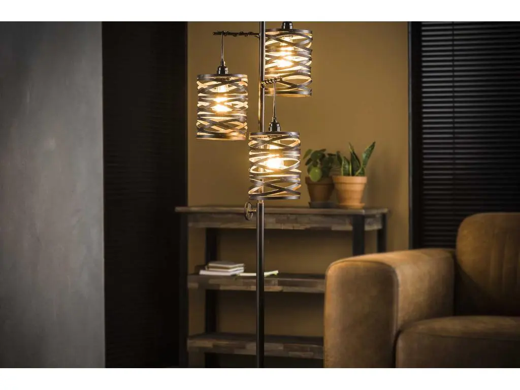 Lampadaire - Noir métal - ALMAS