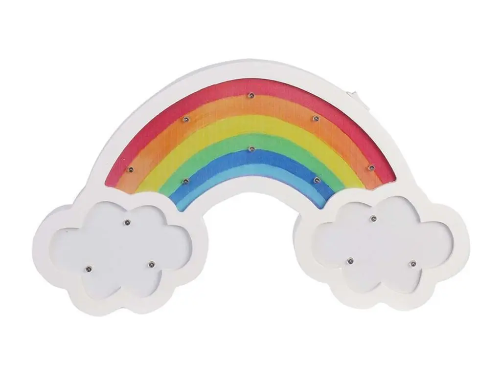 Arc en ciel lumineux en bois 35 cm