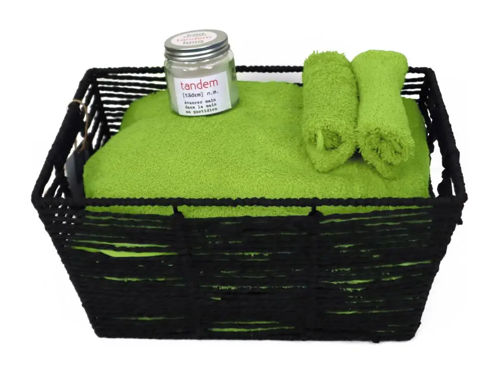 Coffret de bain vert pomme 4 pièces