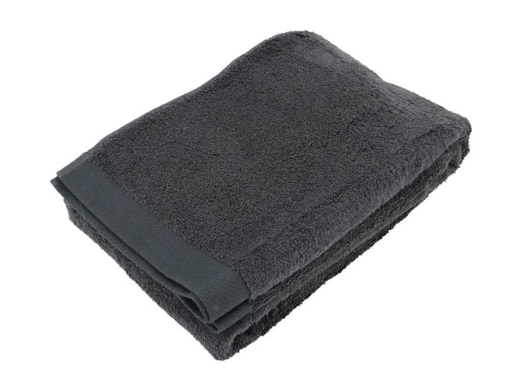 Drap de bain 100x150 cm coton peigné ALBA anthracite