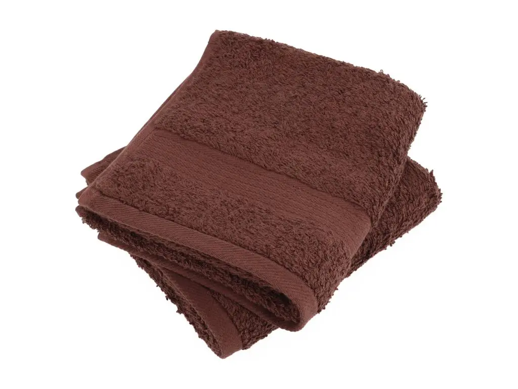 Lot de 2 serviettes invité 30x50 cm LUXOR marron