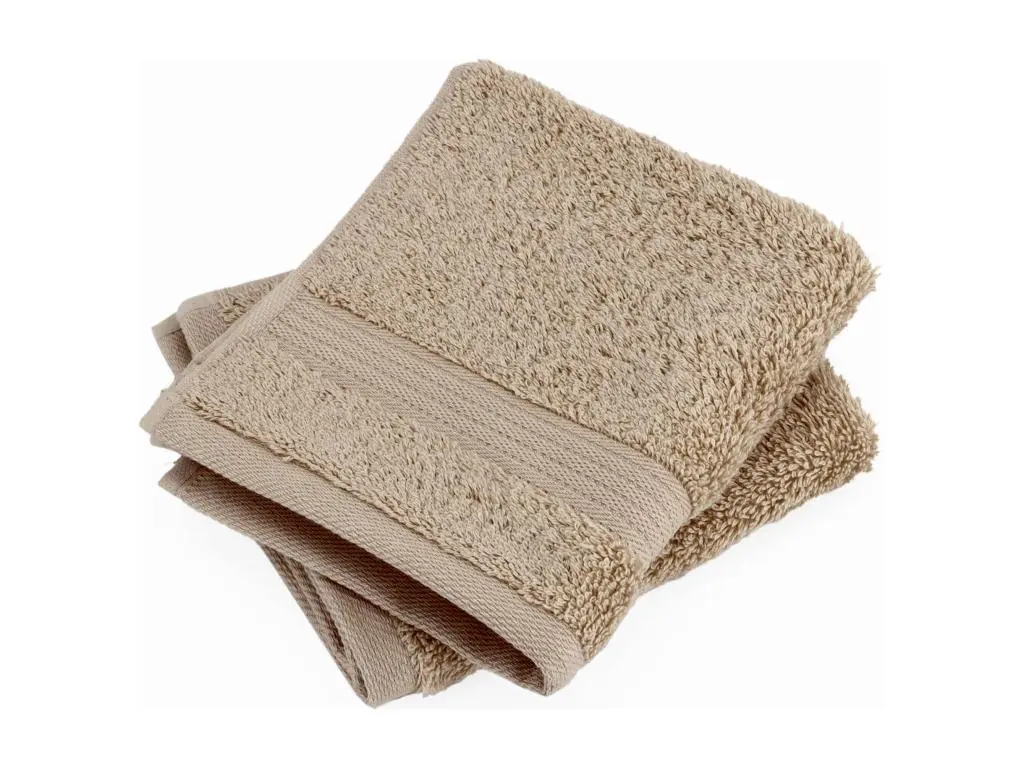 Lot de 2 serviettes invité 30x50 cm LUXOR taupe