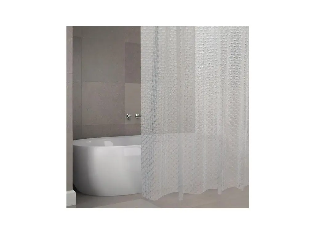 Rideau de douche EVA CORK 180x200cm QUALITÉ PREMIUM Transparent - Anneaux inclus MSV
