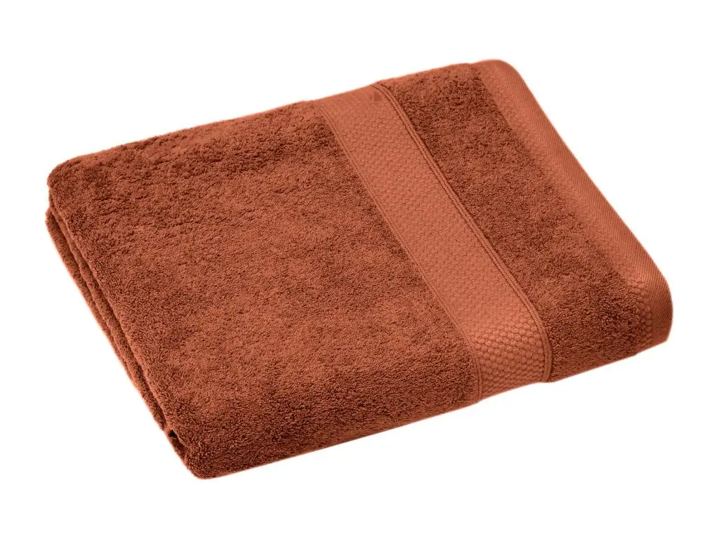 Serviette de toilette coton 550 g/m2 50x90 cm collection NAÏA orange Argile
