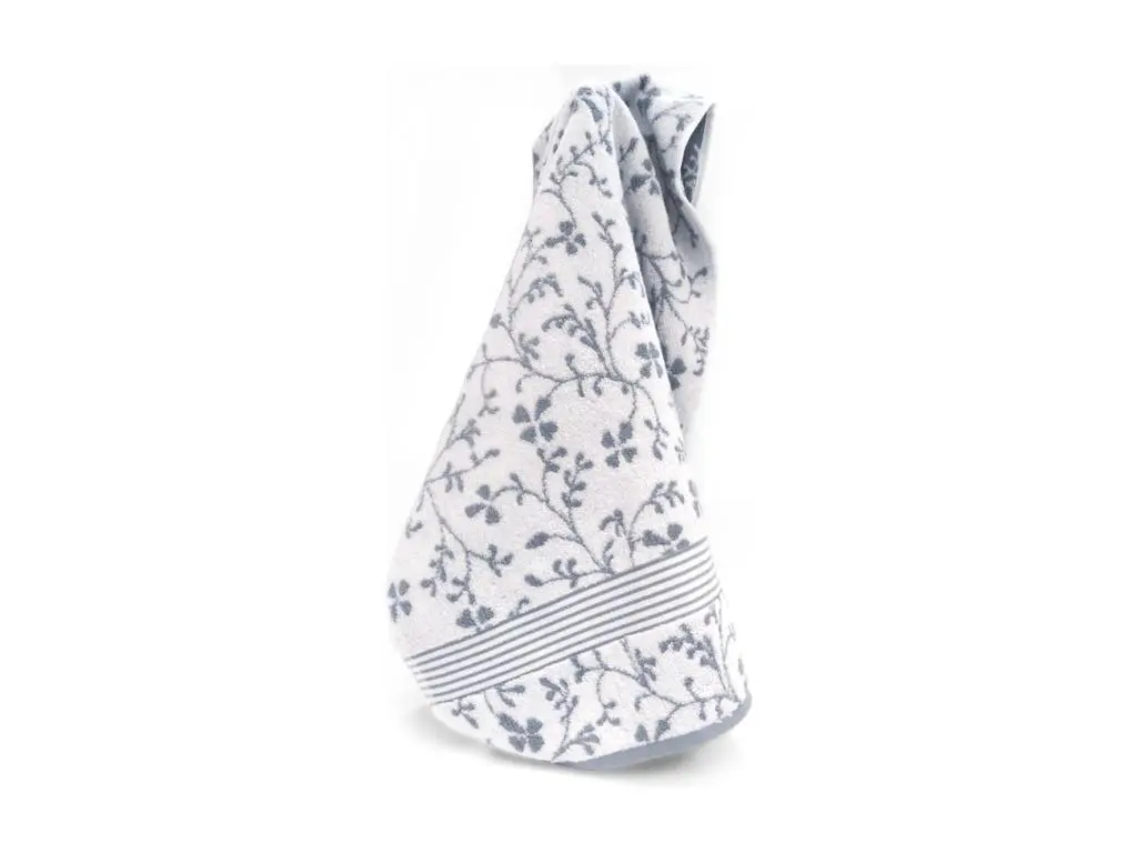 Serviette de toilette 50x100 cm VINTAGE FLORAL Gris 550 g/m2