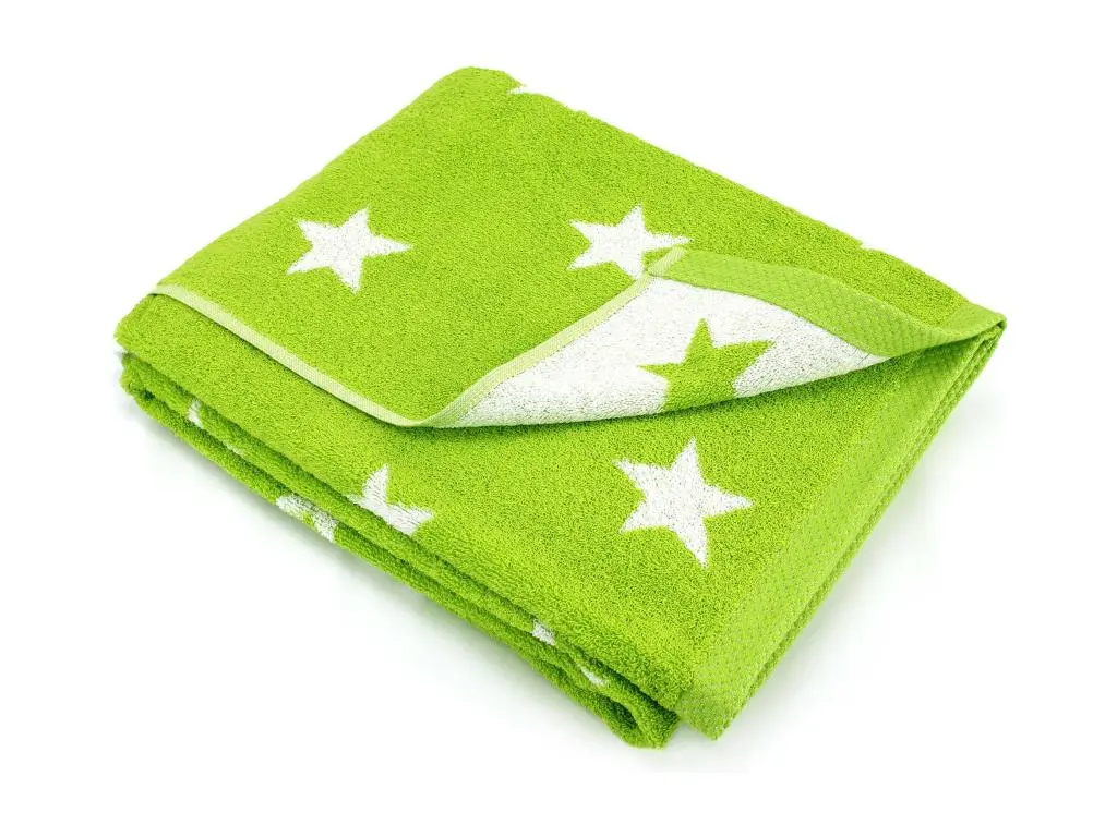Drap de bain 100x150 cm coton 480 g/m2 STARS Vert