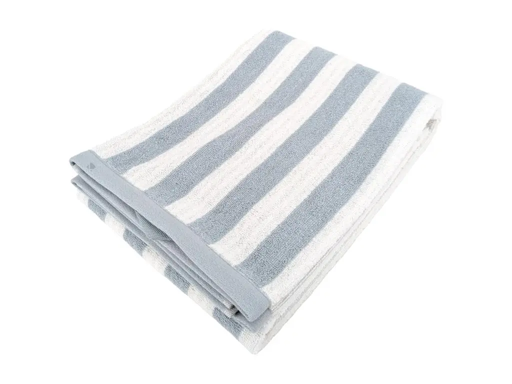 Drap de bain 100x150 cm coton collection EFFICIENCE STRIPES bleu capri
