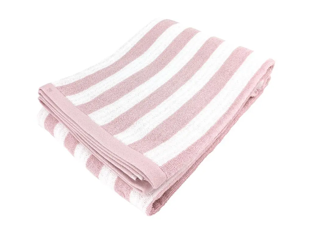 Drap de bain 100x150 cm coton EFFICIENCE STRIPES rose flamingo