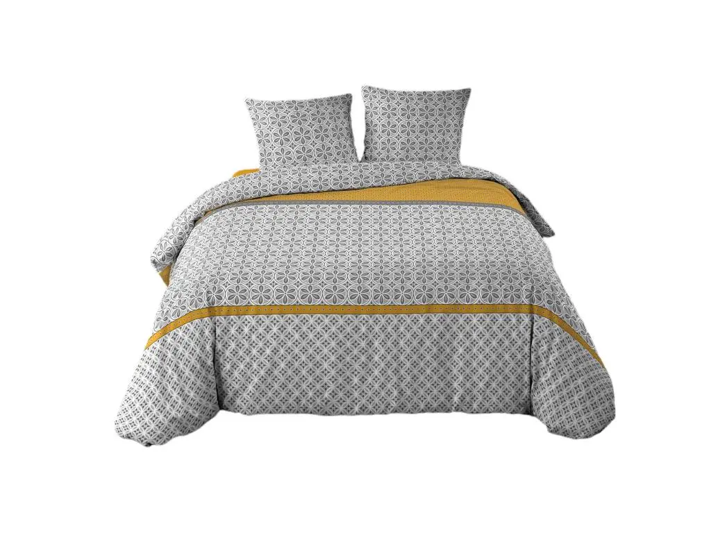 Housse couette + 2 taies 220 x 240 cm Artdeco fleur de vie