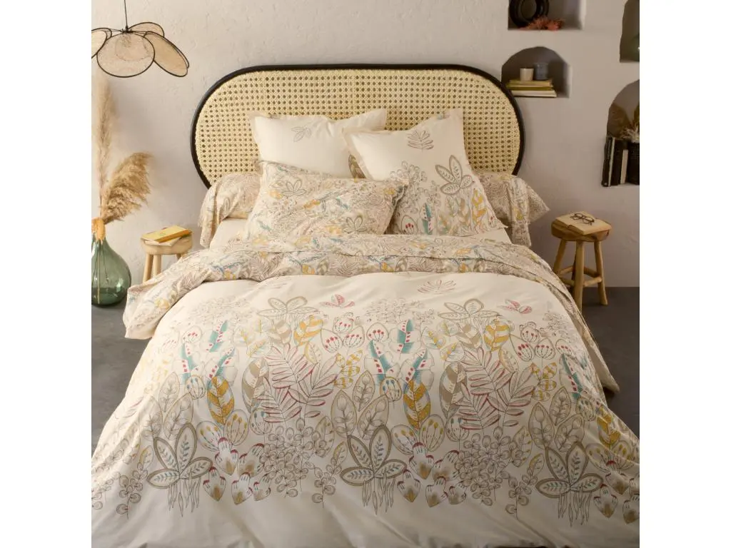 Linnea Parure de lit 200x200 cm coton OKY écru Naturel 3 pièces