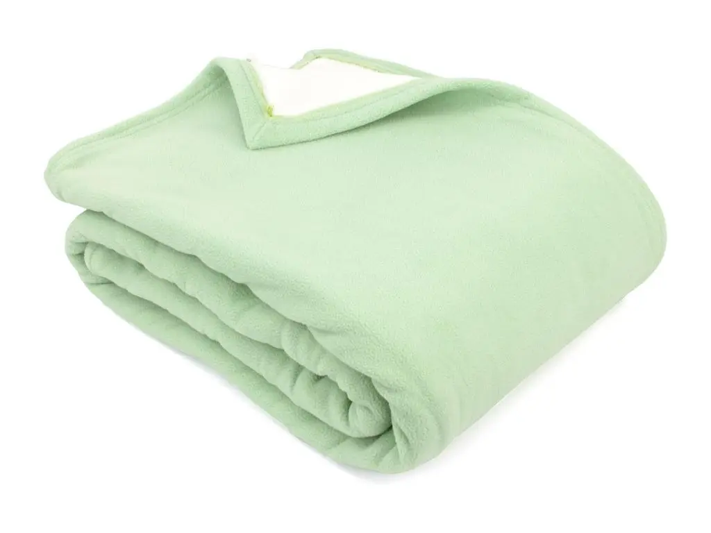 Couverture polaire luxe 220x240 cm 100% polyester 430 g/m2 NARVIK Vert Tilleul