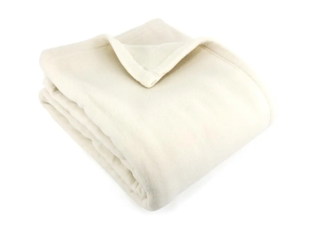 Couverture polaire 220x240 cm 100% Polyester 350 g/m2 TEDDY Blanc Naturel