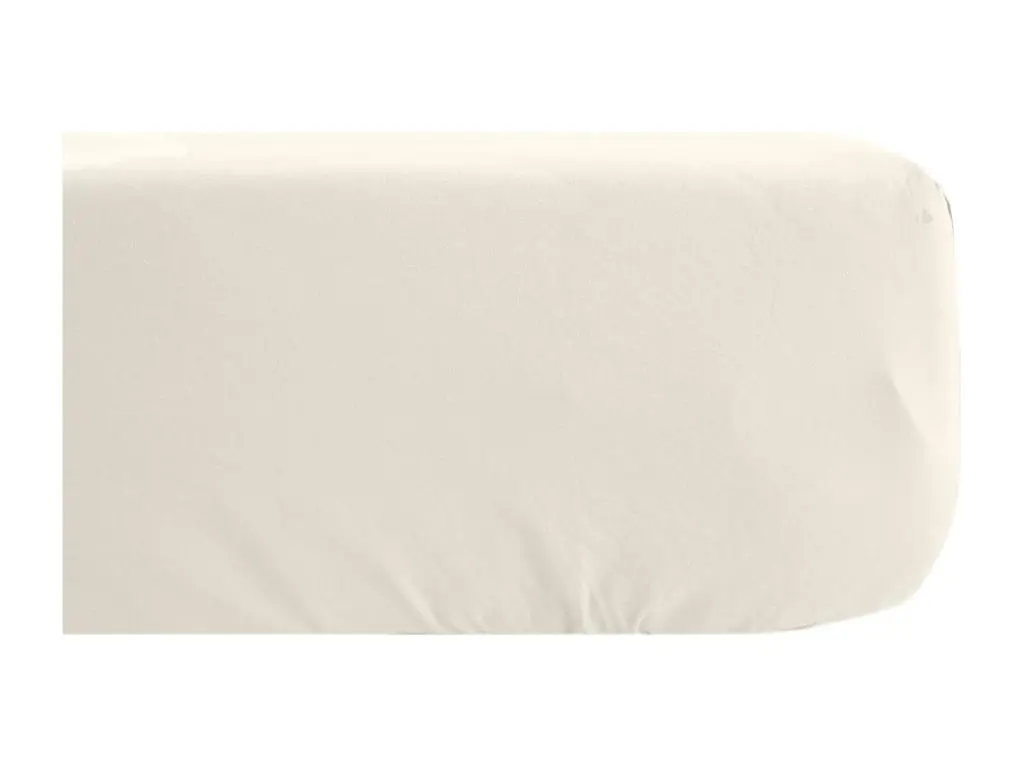 Drap housse 160x200 cm mousseline de coton OPERA beige ivoire