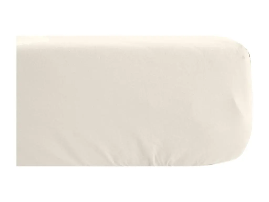 Drap housse 140x190 cm mousseline de coton OPERA beige ivoire