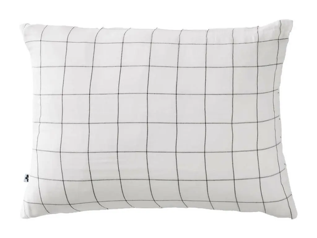 OUREA MOTIF - Taie d'Oreiller 50x70cm Gaze de Coton Chantilly à Grands Carreaux