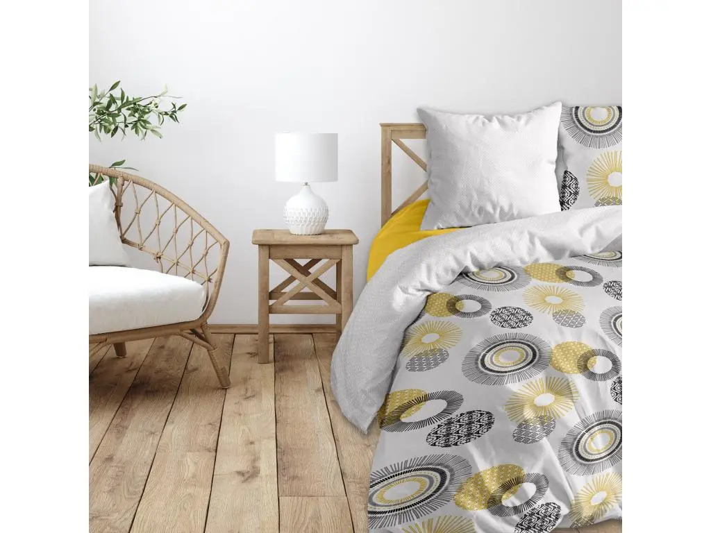 Housse de couette 220x240 cm + 2x taies d'oreiller 63x63 cm Coton Oasis