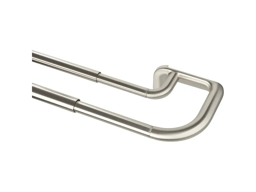 Double tringle à rideaux nickel mat Twilight 121,9 à 223.5 cm