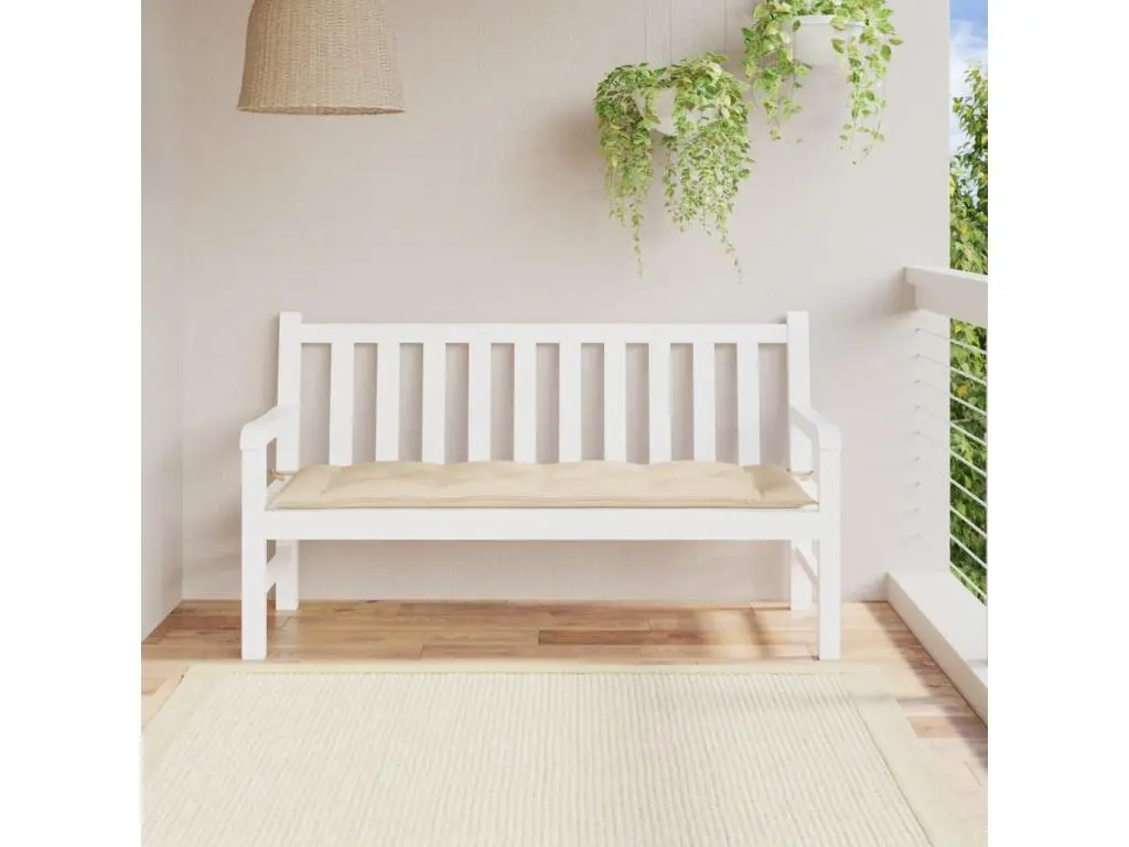 Coussin de banc de jardin beige 150x50x7 cm tissu oxford