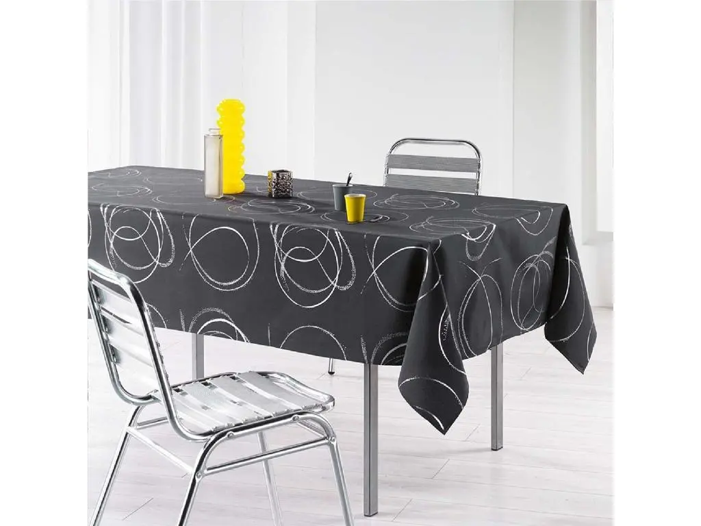 Nappe en polyester Argent Bully anthracite 150 x 240 cm