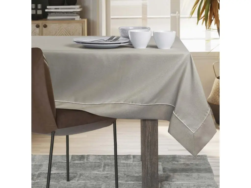 Clicnbuy Nappe de Table Empire cappuccino lisse classic 140x300 AmeliaHome