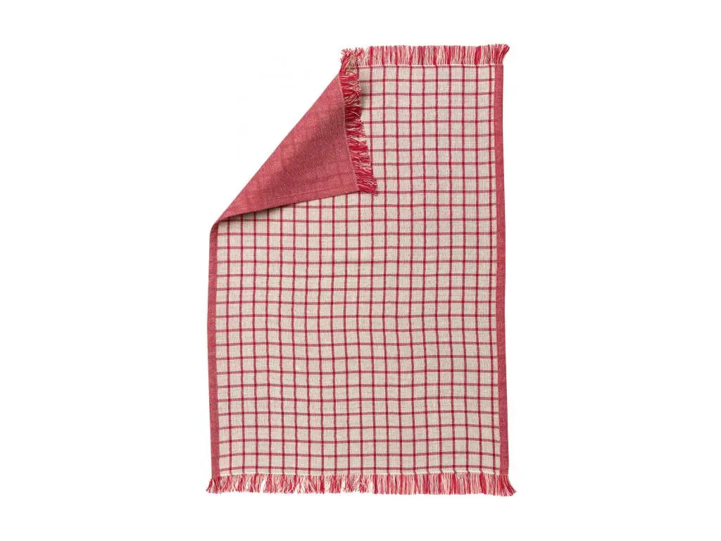 Torchon recyclé Aden blanc/rouge 50 x 70 cm Winkler