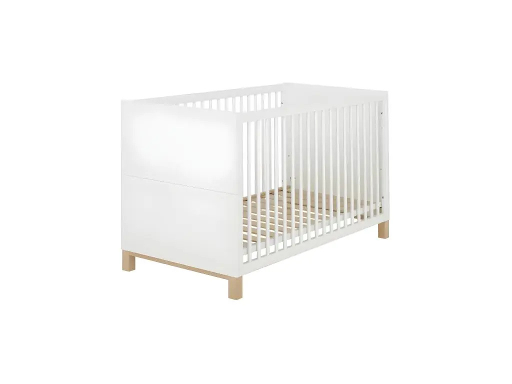 Lit à barreaux Blanc/Bois - CIEL