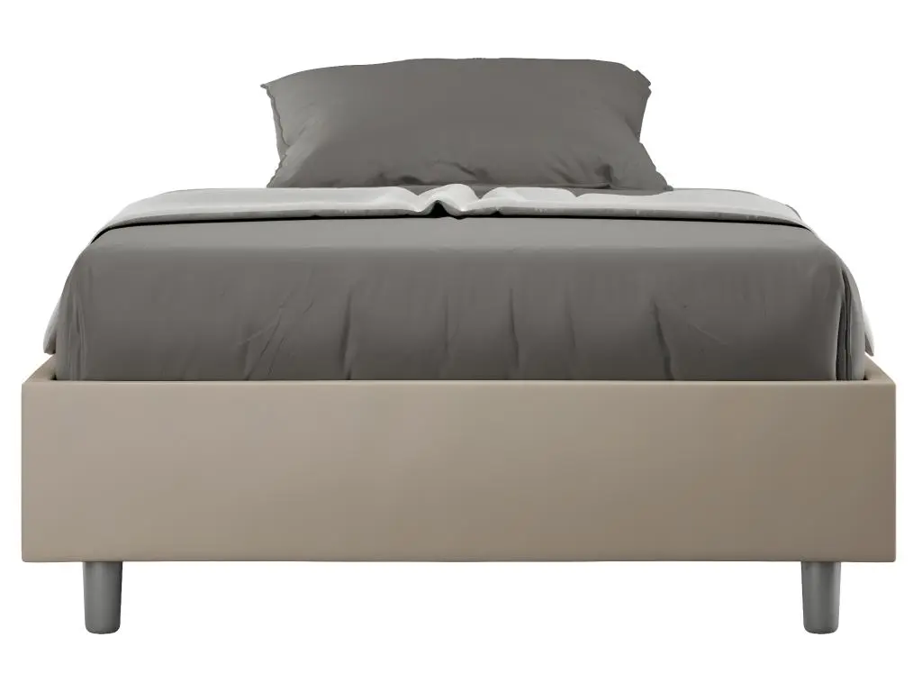 Cadre de lit 1 place et demi Azelia 120x190 avec sommier taupe