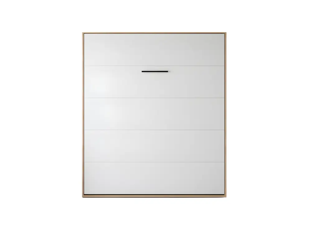 Lit escamotable 180x200cm Vertical Lit Mural SUP M1 cadre rembourré Chêne Kaisersberg/Blanc