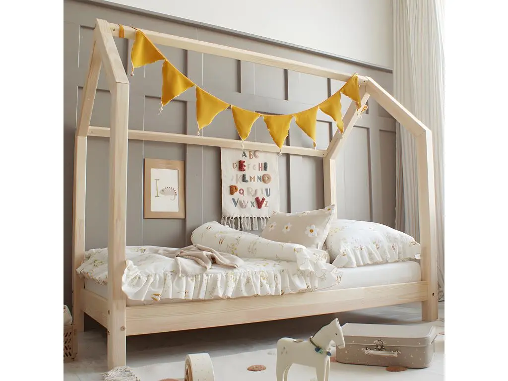 Lit 90x190 sommier inclus pieds 10 cm Rachel Bois