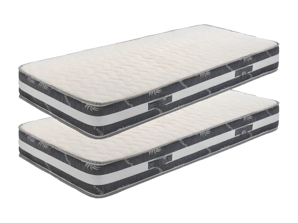 Nuits d'or Lot de 2 Matelas Orthopédiques 70x190x22 cm-Ferme-Face Hiver Laine-Ame Poli Lattex Haute Densité-Hypoallergénique