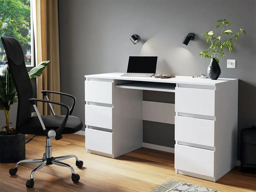 Bureau "Kuba" - 130 x 51 x 76 cm - Blanc