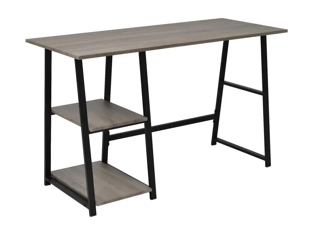 Bureau avec 2 étagères Gris et chêne