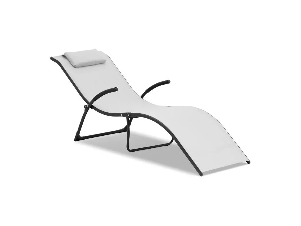 Bain de soleil transat en acier ondulée gris 14_0007441