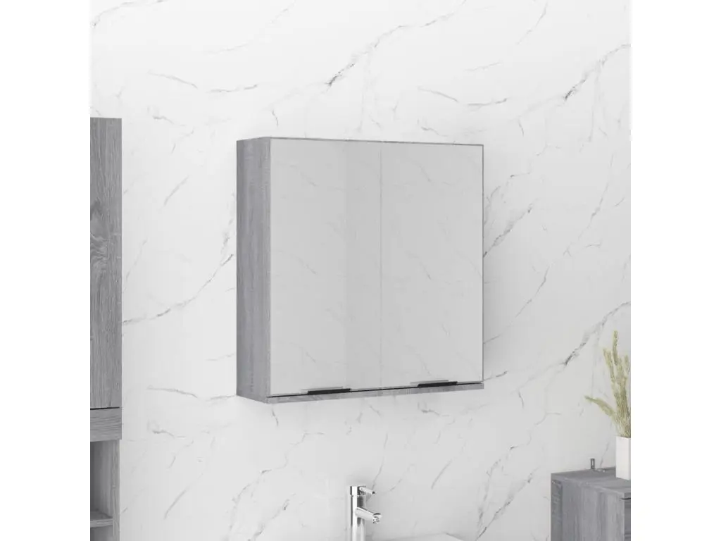 Armoire à miroir de salle de bain Sonoma gris 64x20x67 cm