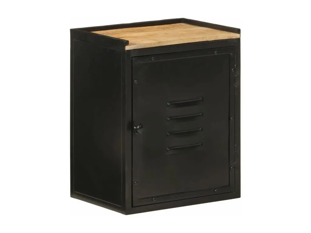 Armoire de salle de bain 40x30x50 cm fer et bois de manguier